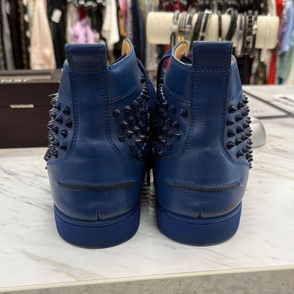 Christian Louboutin Blue Spiked Athletic Shoes - Picture 5 of 9